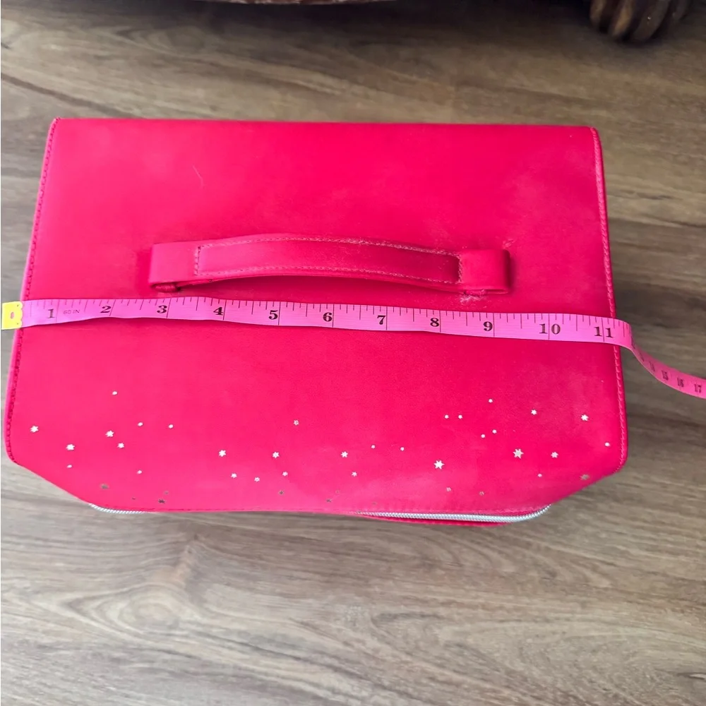 Estee Lauder Red Train Case  Cosmetic Case with Gold Stars
